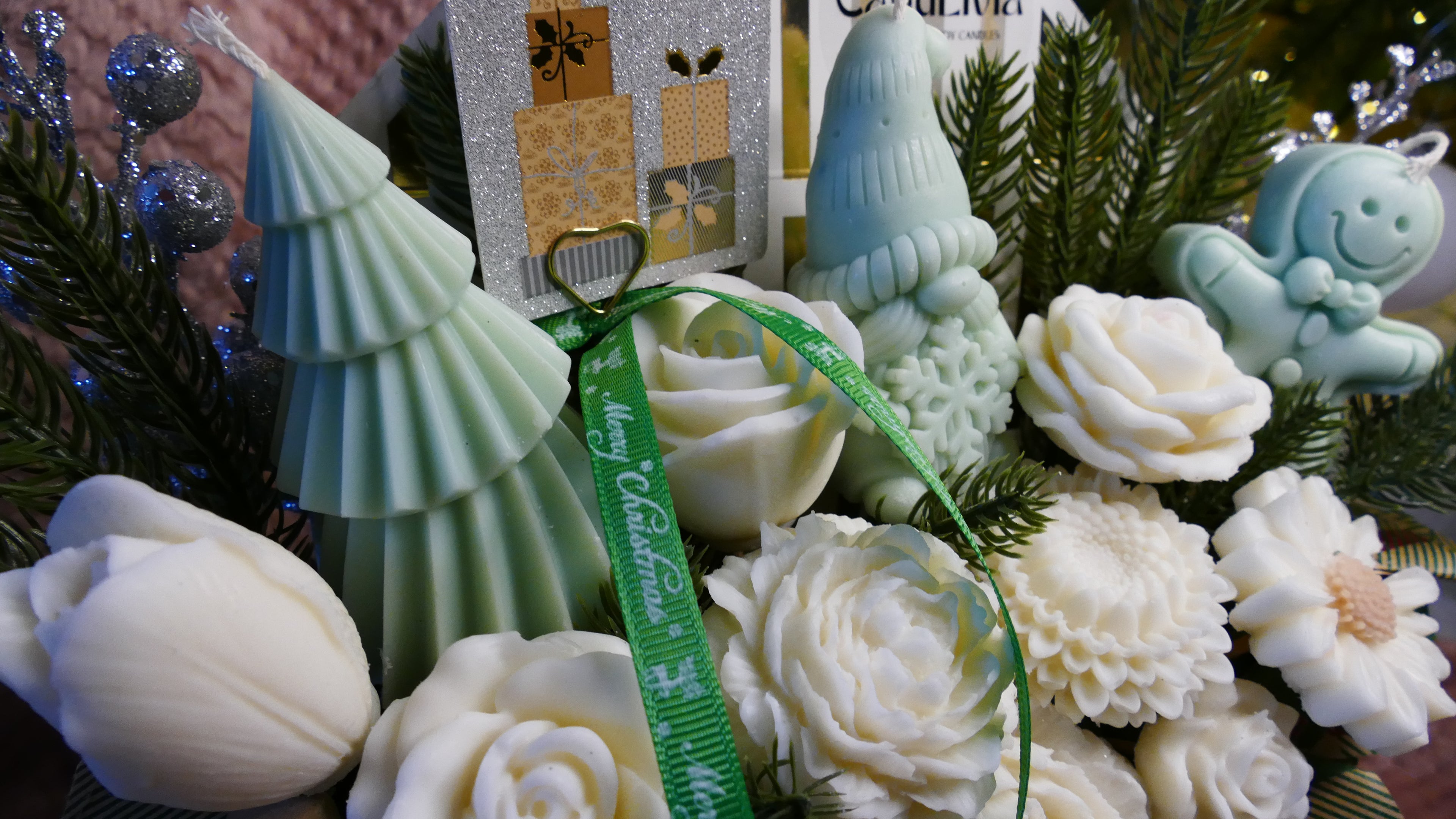 Weihnachtsbrief in Mint und Weiß