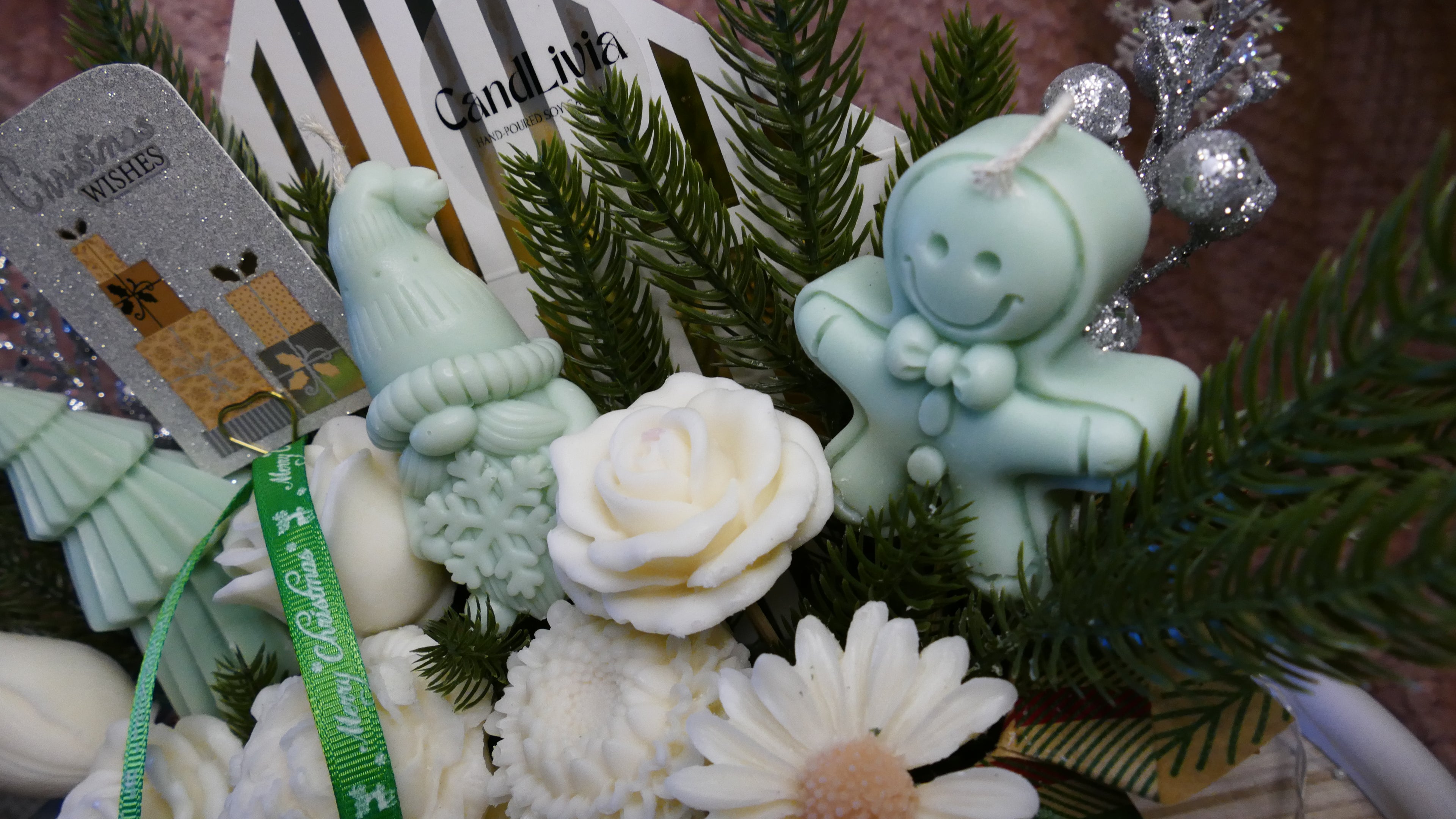 Weihnachtsbrief in Mint und Weiß