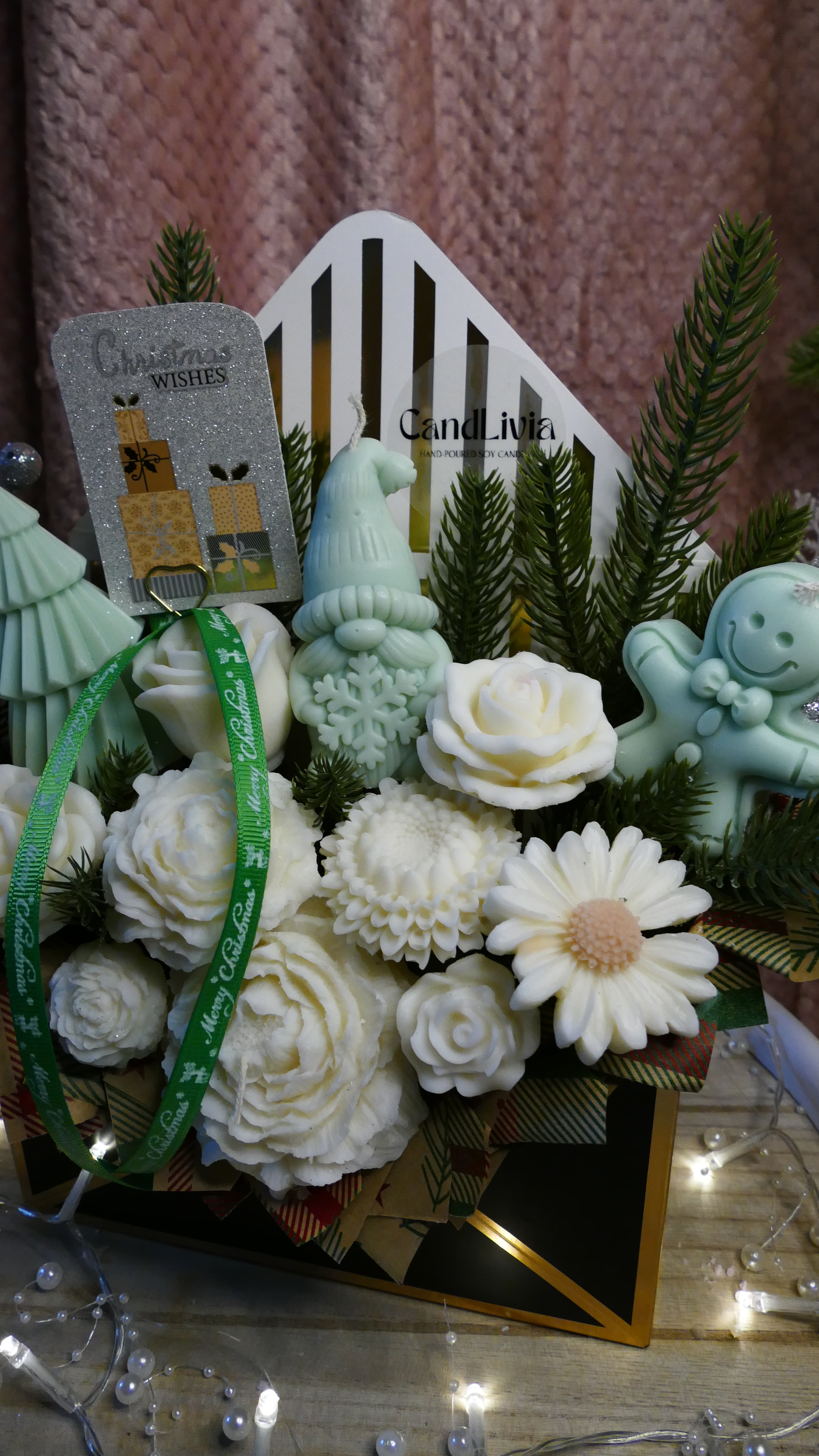 Weihnachtsbrief in Mint und Weiß