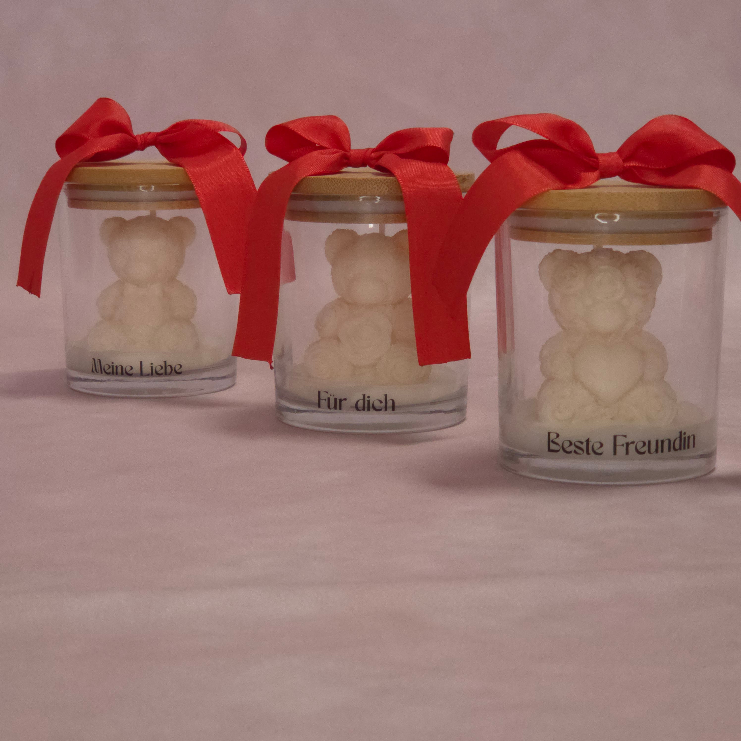 Personalisierbare handgegossene Duftkerze im Glas – Valentinstag Edition