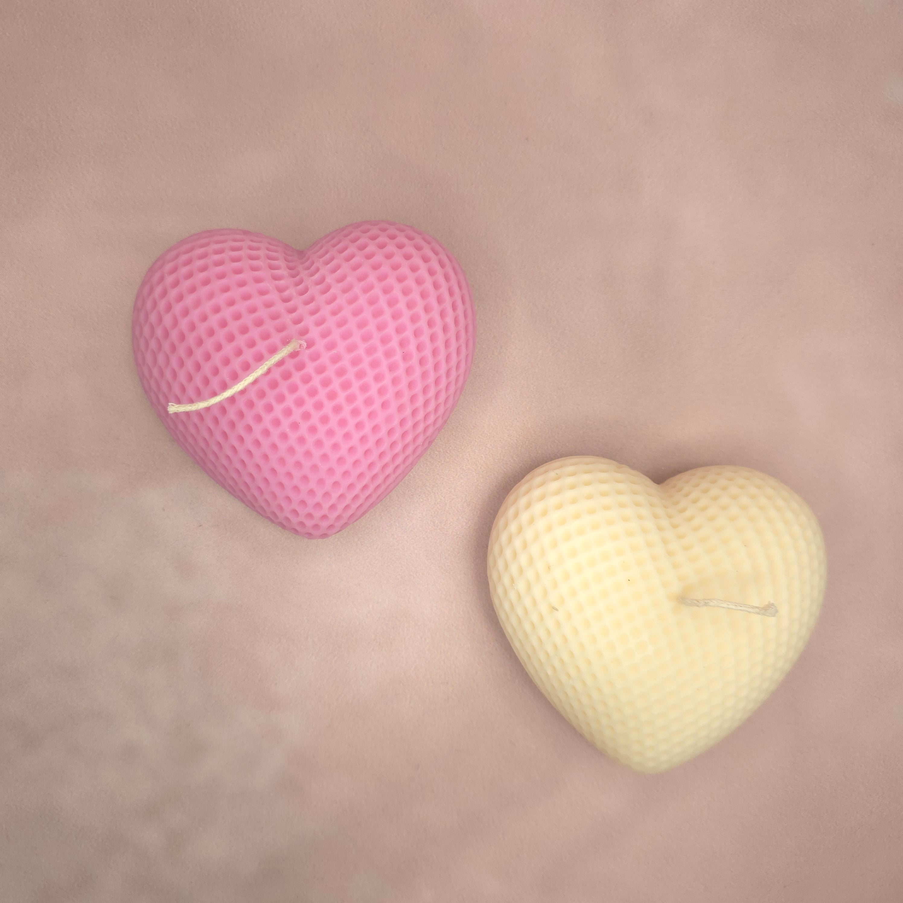 Handgegossene Kerzen "Herzen" aus Sojawachs - Valentinstag Edition