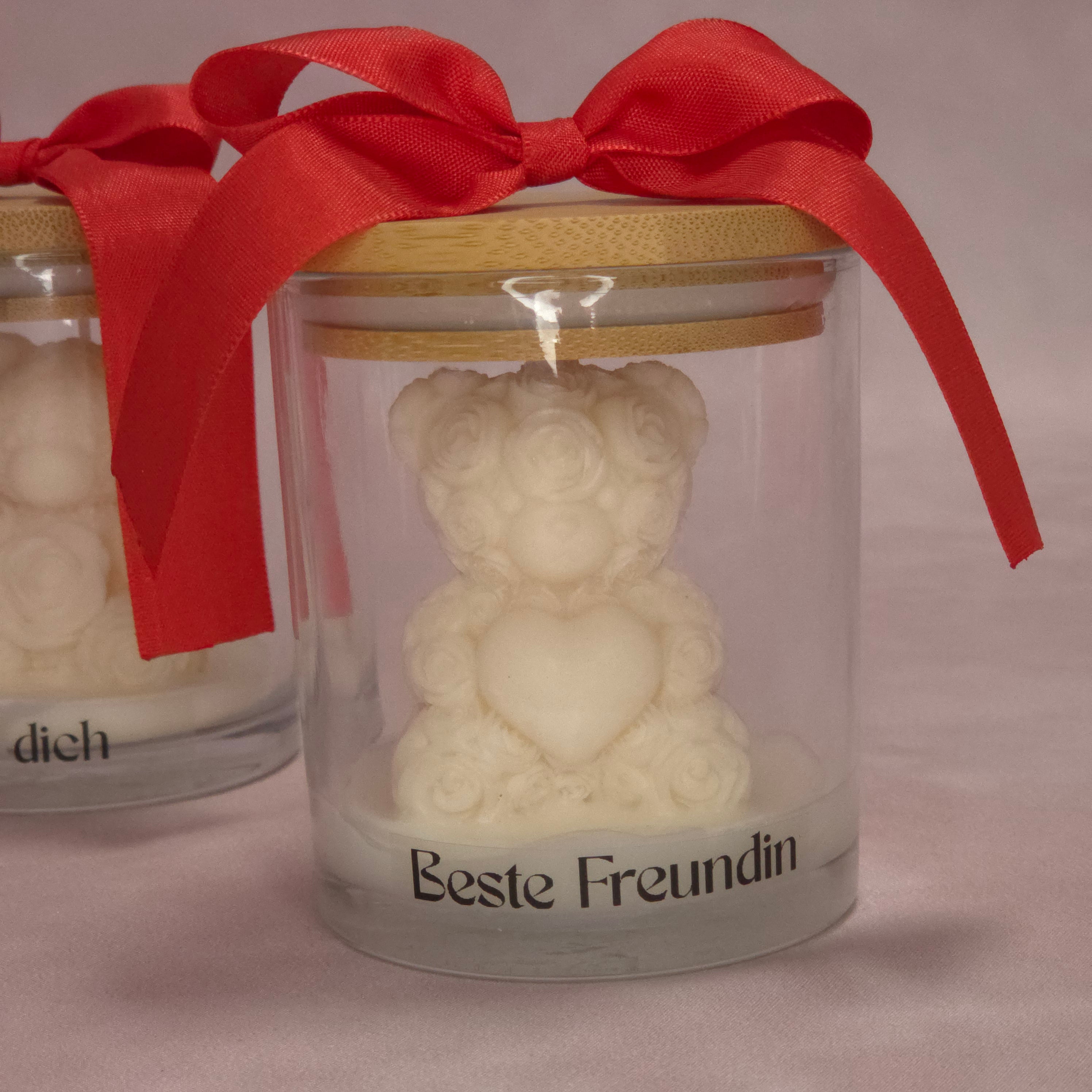 Personalisierbare handgegossene Duftkerze im Glas – Valentinstag Edition