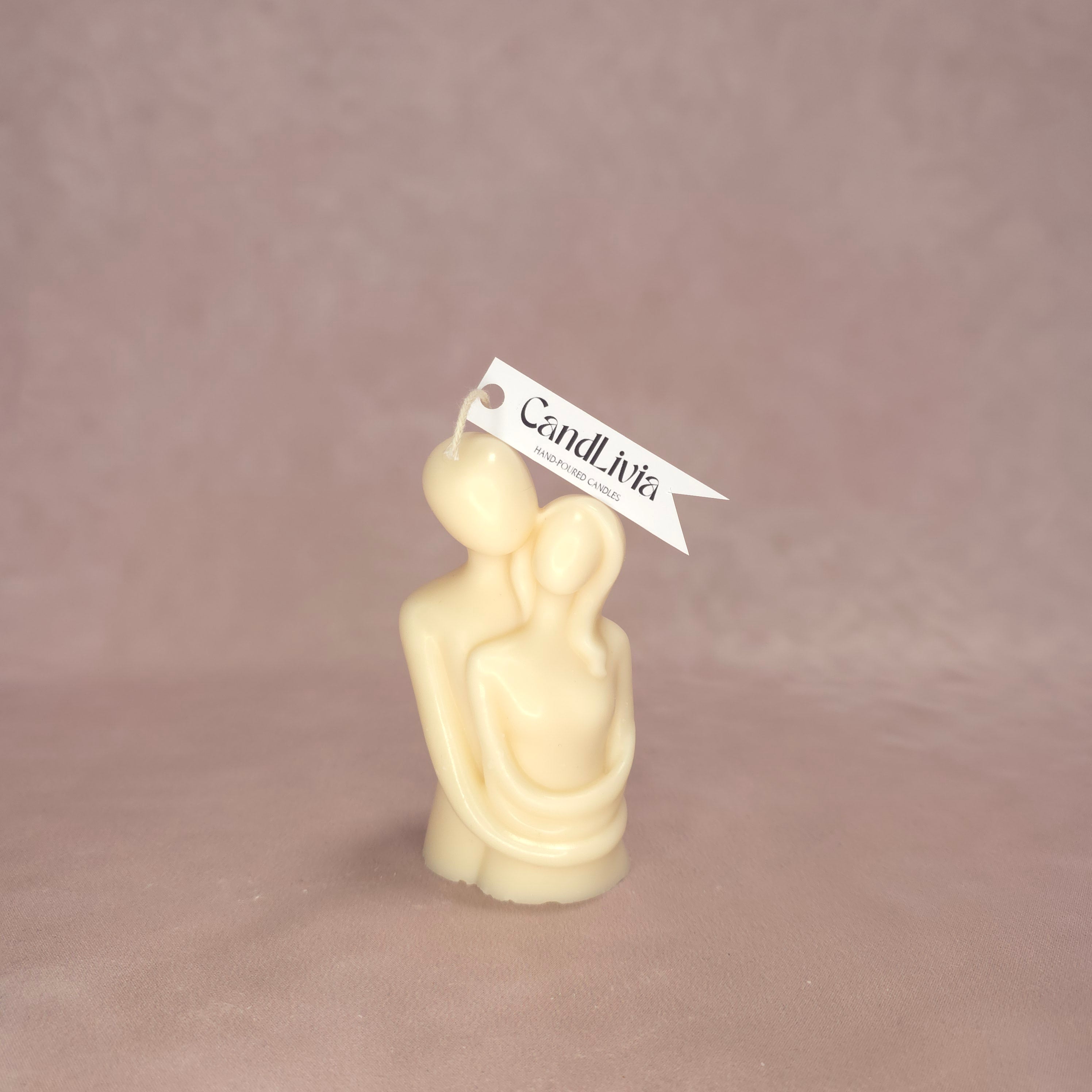 Handgegossene Kerze "Liebes Paar" aus Sojawachs - Valentinstag Edition