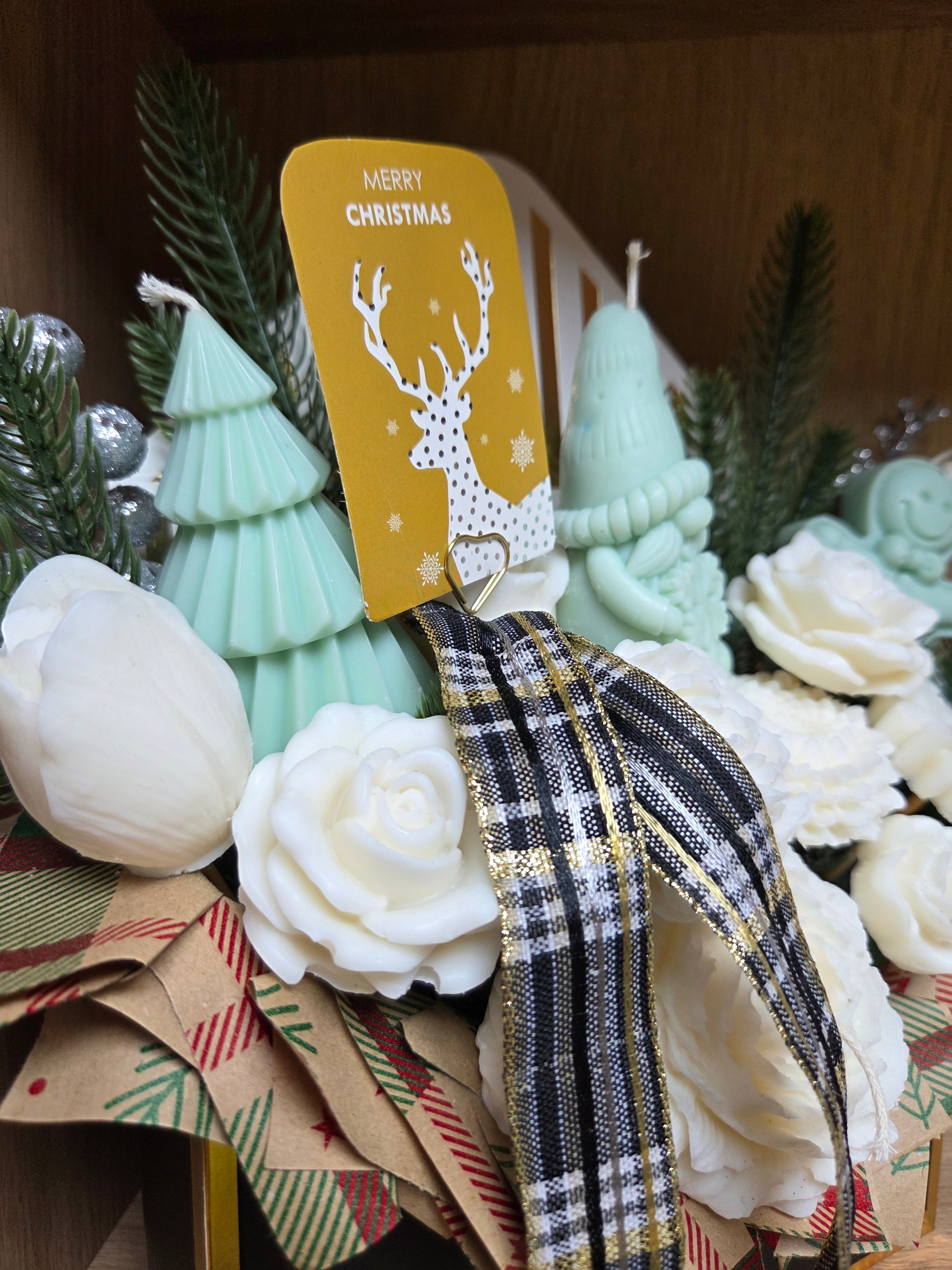 Weihnachtsbrief in Mint und Weiß