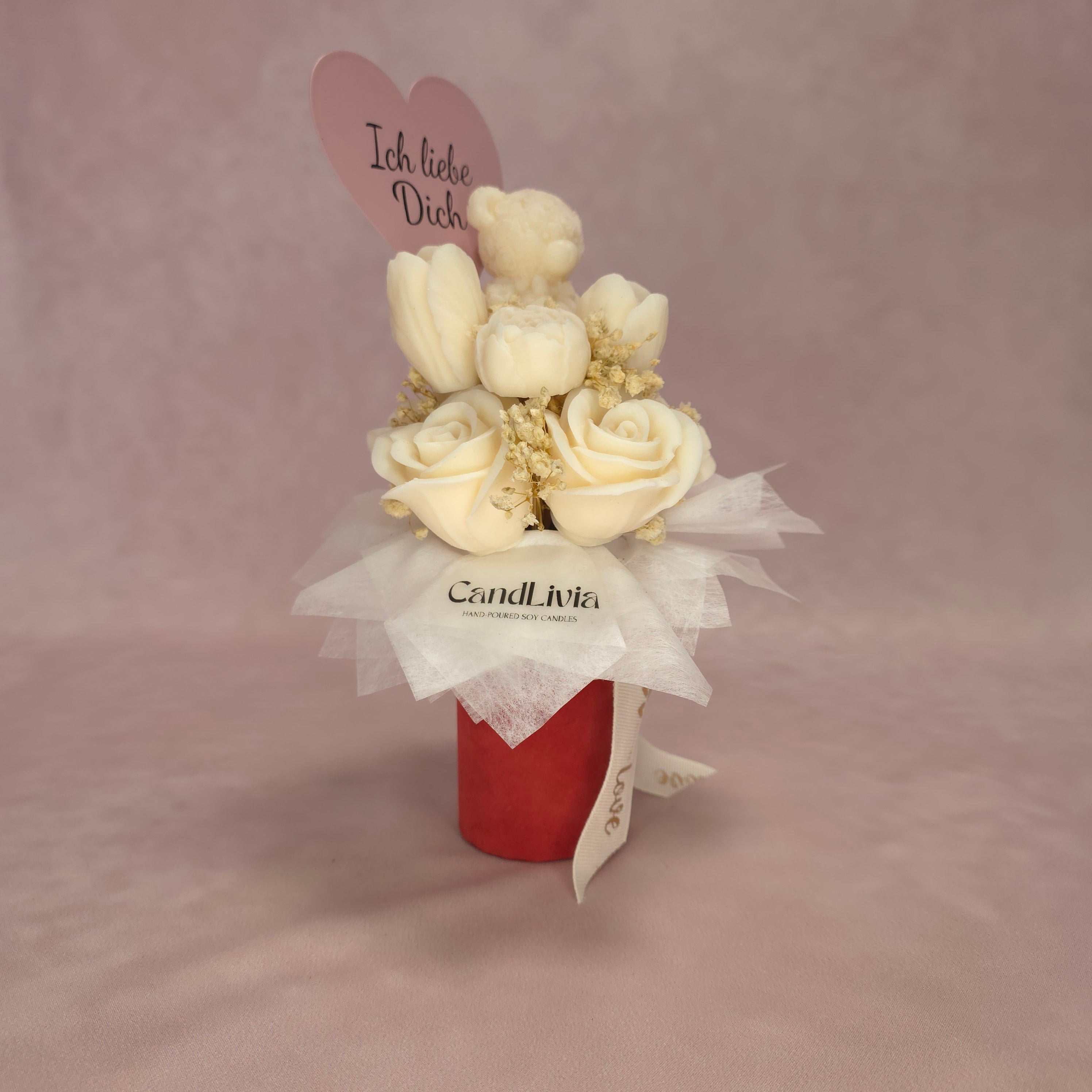 Flowerbox S Crema Valentinstag Edition mit Teddy