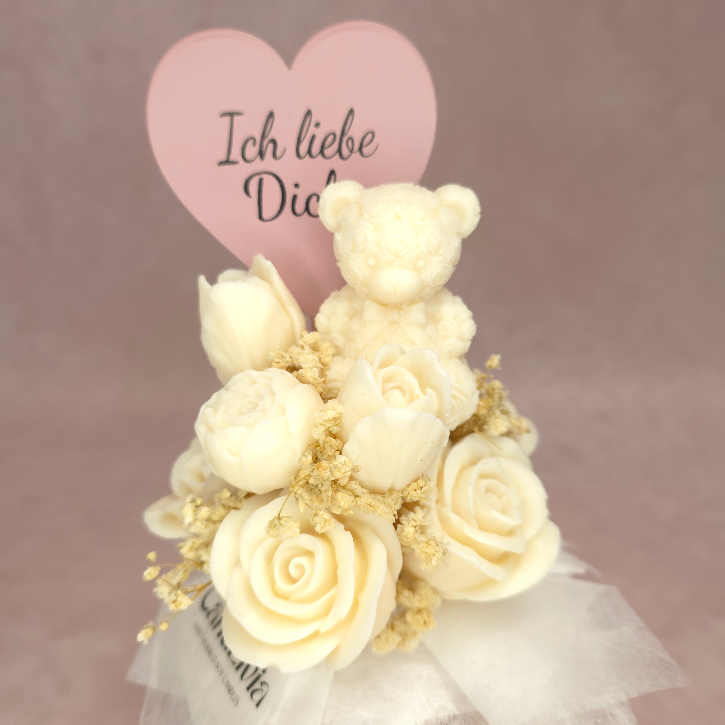 Flowerbox S Crema Valentinstag Edition mit Teddy