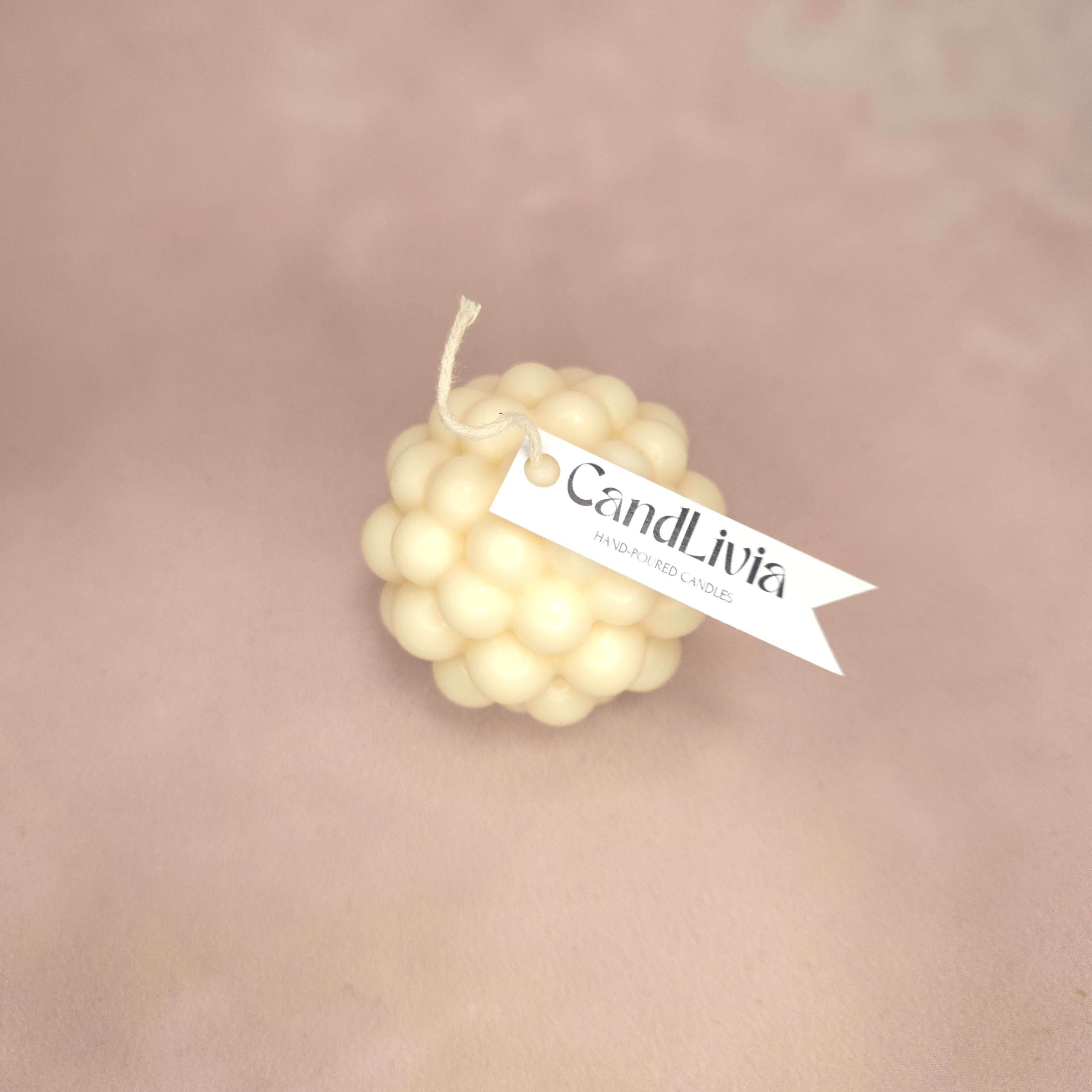 Handgegossene Kerze "Bubble Kugel" aus Sojawachs