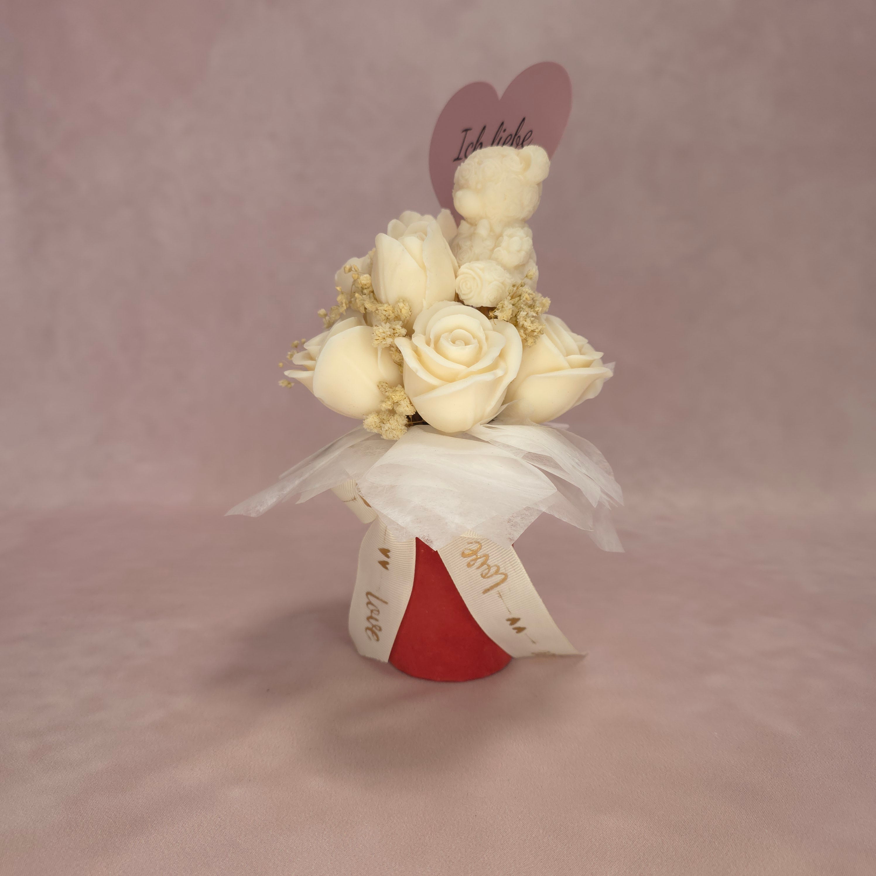 Flowerbox S Crema Valentinstag Edition mit Teddy