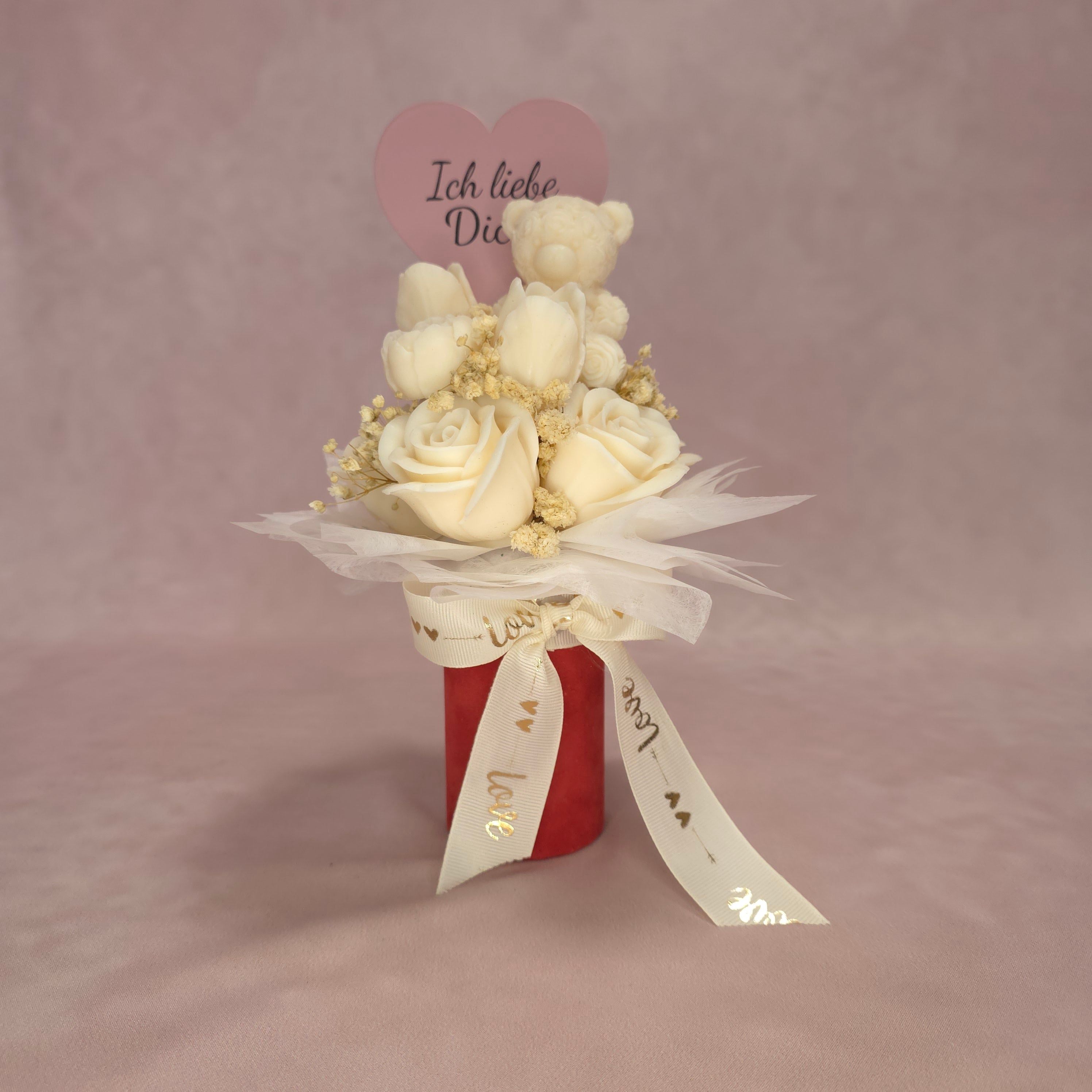 Flowerbox S Crema Valentinstag Edition mit Teddy