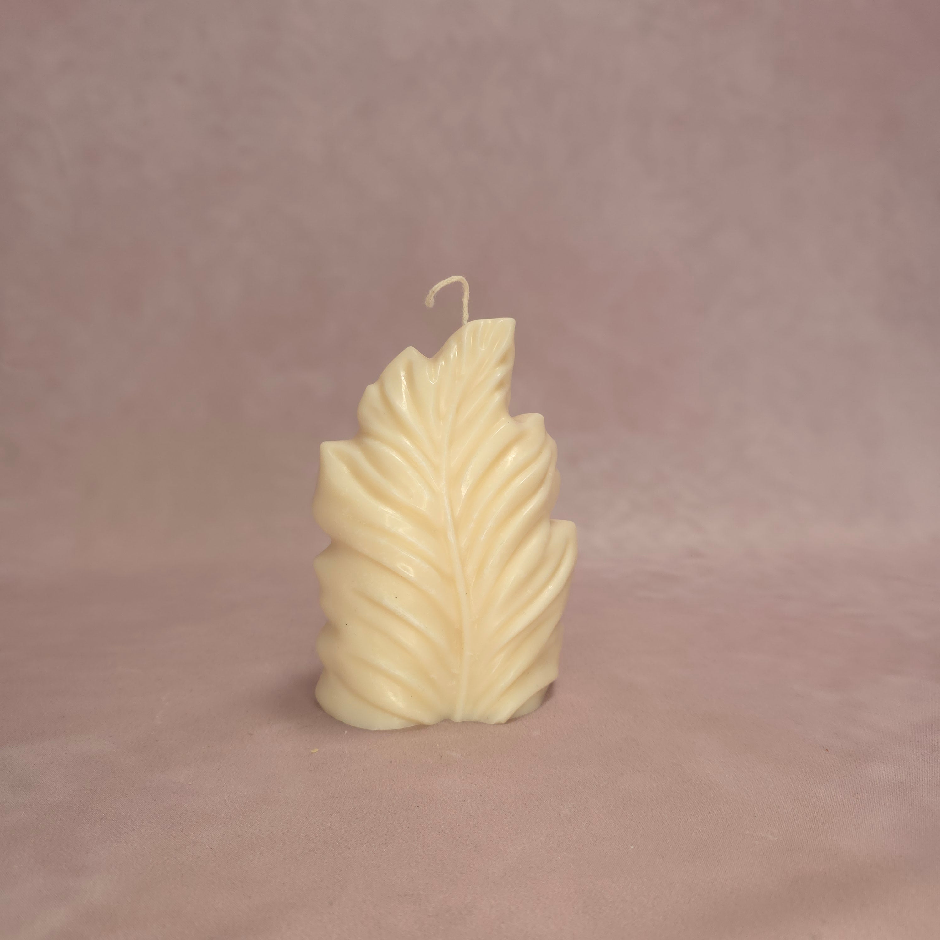 Handgegossene Kerzen "Blatt" aus Sojawachs
