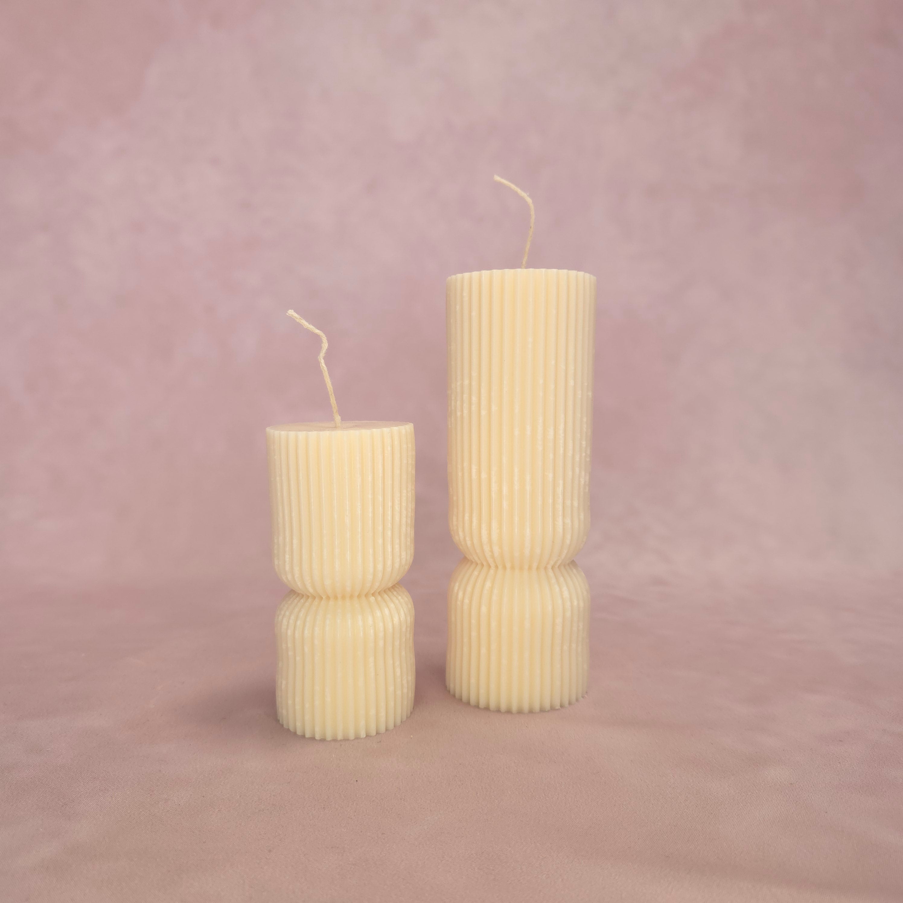 Handgegossene Kerze "Säule" aus Sojawachs