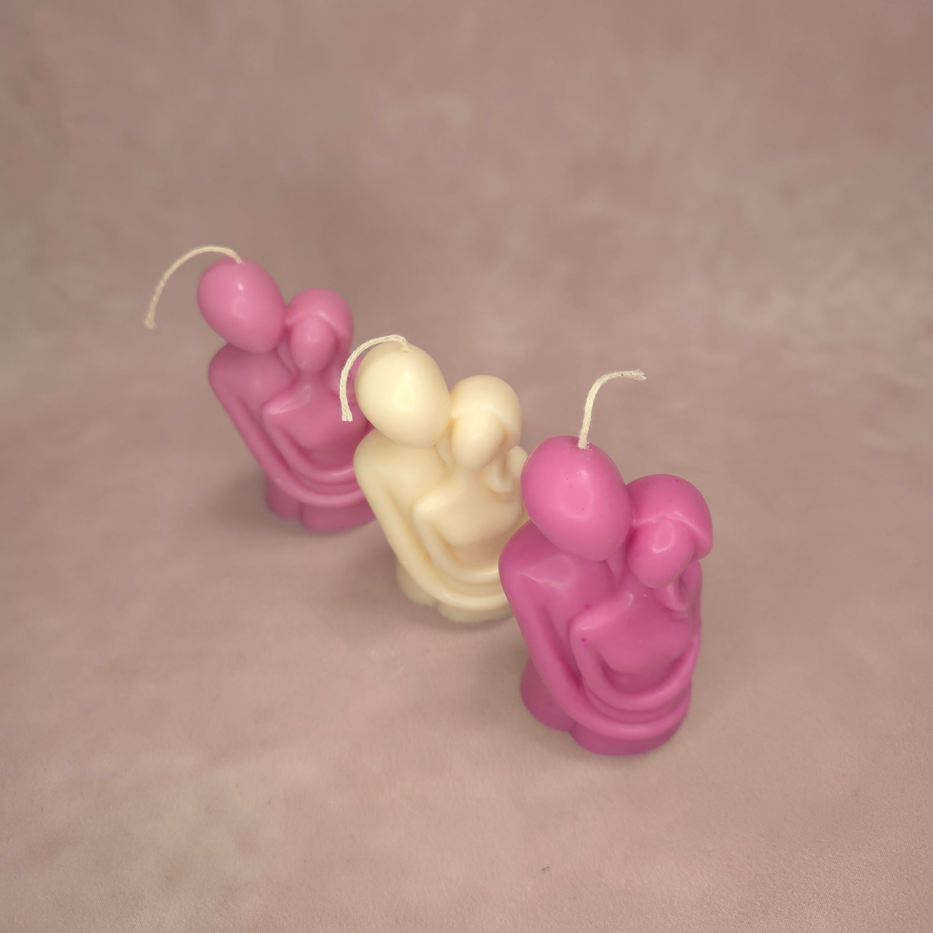 Handgegossene Kerze "Liebes Paar" aus Sojawachs - Valentinstag Edition