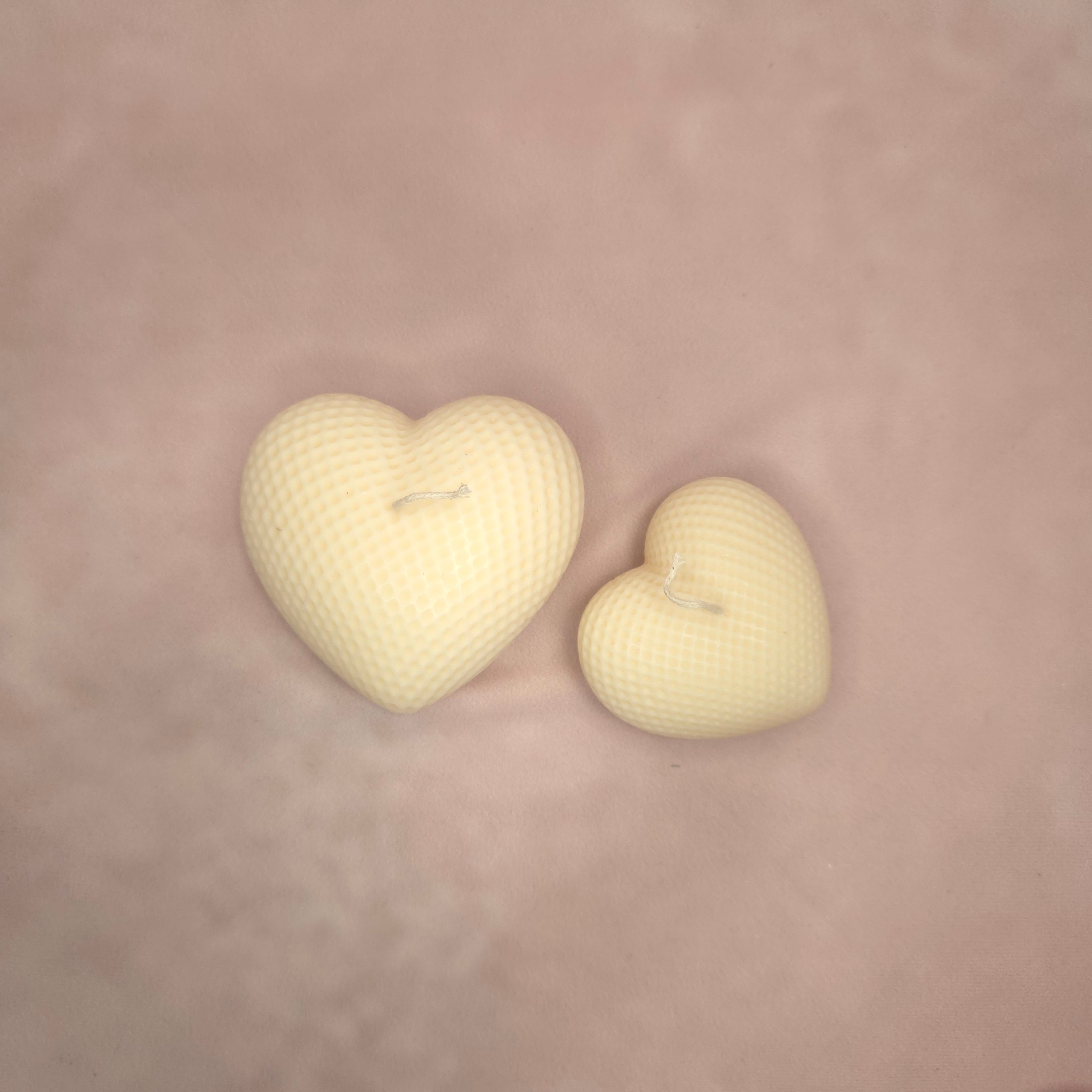 Handgegossene Kerzen "Herzen" aus Sojawachs