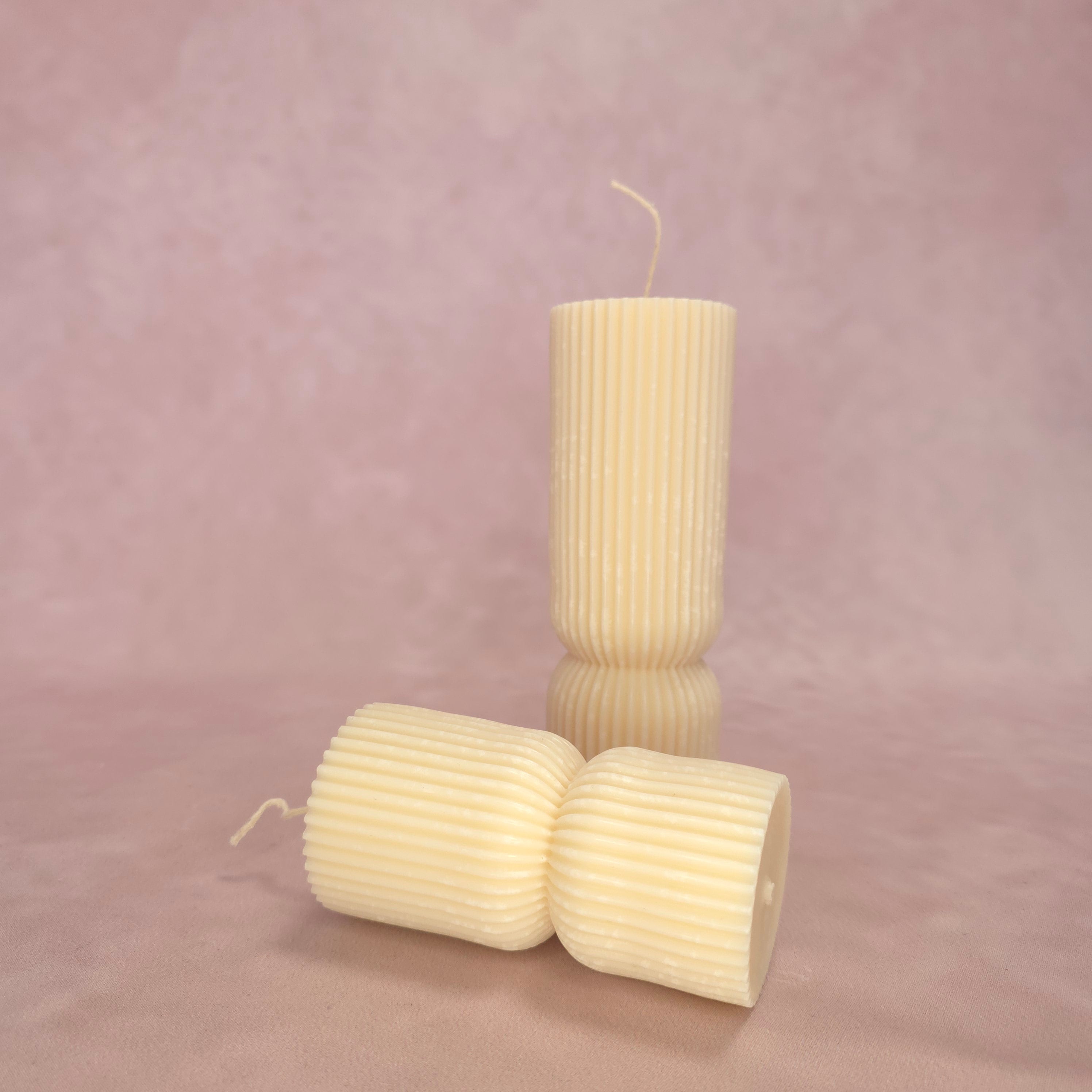 Handgegossene Kerze "Säule" aus Sojawachs